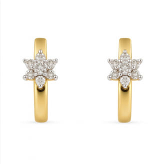 18 KT Gold Timeless Diamond Flower Earrings