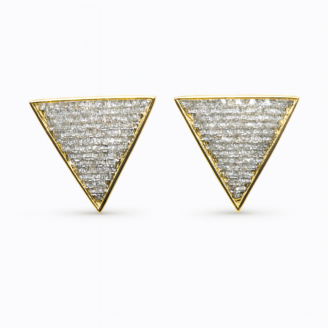 18 KT Gold Certified Princess Diamond Stud Earrings