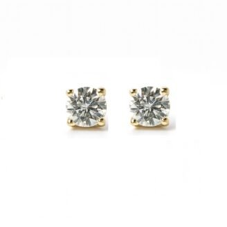 18 KT Gold Diamond Solitaire Stud Earrings