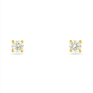 18 KT Gold Diamond Solitaire Stud Earrings