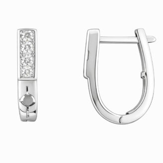 18 KT Gold Classic Diamond Hoop Earrings