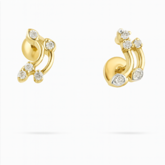 18 KT Gold Diamond Daily Wear Earrings