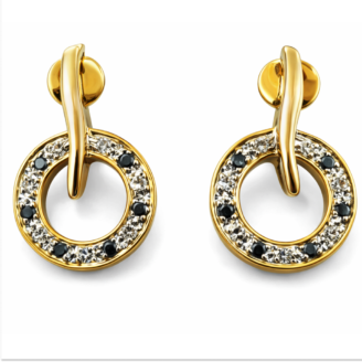 18 KT Gold Diamond Classic Circle Earrings