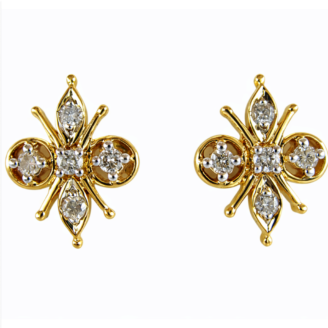 18 KT Gold Elegant Diamond Earrings