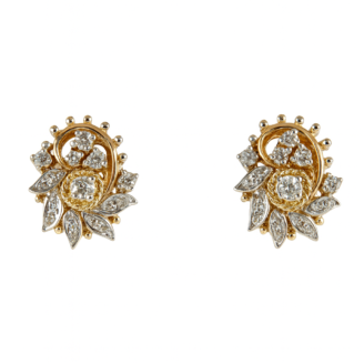 18 KT Diamond Flower Stud Earrings
