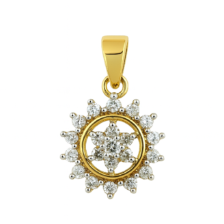 Classic Flora 18 KT Diamond Pendant