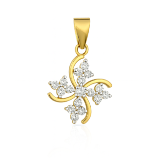 18 KT Gold Diamond Twist Pendant