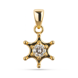 18 KT Gold Diamond Solitaire Designer Pendant