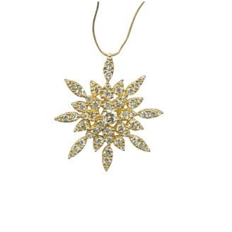 18 KT Diamond Floral Radiance Pendant Chain