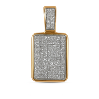 18 KT Gold Diamond Princess Classic Pendant