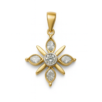 18 KT Gold Diamond Bloom Pendant