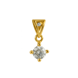 18 KT Gold Diamond Solitaire Daily Wear Pendant