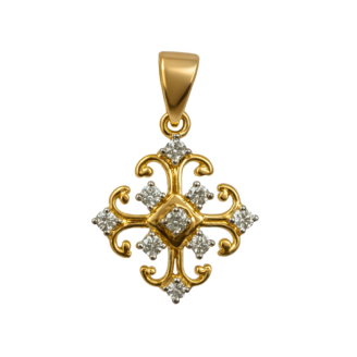 18 KT Gold Diamond Traditional Wedding Pendant