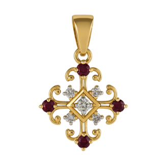 Classic Daily Wear Gold Diamond Pendant