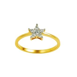 18 KT Gold Star Shape Diamond Ring