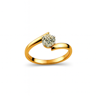 18 KT Gold Modern Solitaire Ring