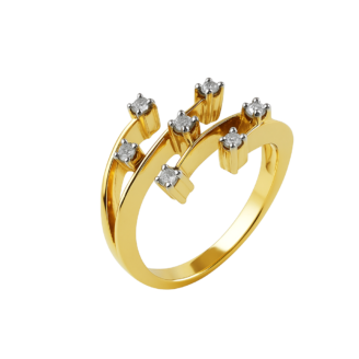 18 KT Gold Diamond Contemporary Ring