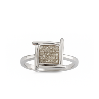 18 KT Gold Diamond Square Ring