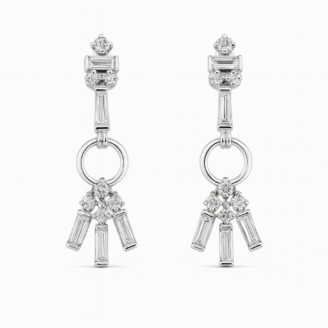 18 KT Gold Contemporary Baguette Diamond Earrings