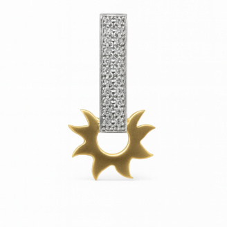 18 KT Gold Diamond Sun Pendant