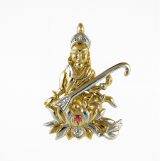 18 KT Gold Diamond Saraswati Grace Pendant