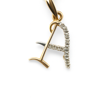 18 KT Gold Alphabet A Diamond Pendant