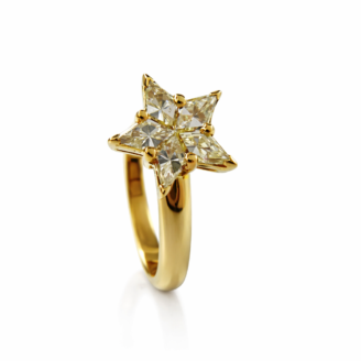 18 KT Gold Star Diamond Ring