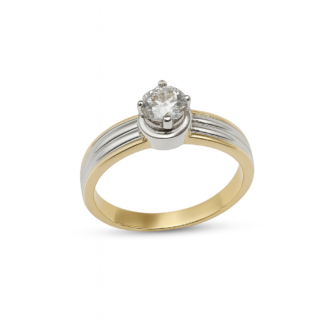 18 KT Yellow Gold Diamond Solitaire Ring