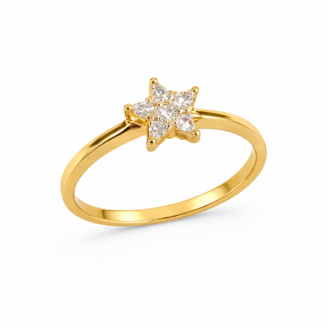 18 KT Gold Star Diamond Ring