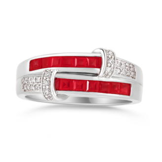 18 KT Gold Classic Ruby Diamond Ring