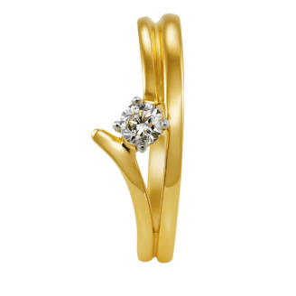 18 KT Gold Diamond Open Band Ring