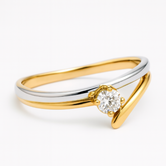 18 KT Yellow Gold Solitaire Diamond Ring