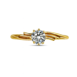 18 KT Yellow Gold Diamond Classic Solitaire Ring