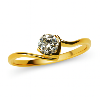 18 KT Yellow Gold Diamond Solitaire Ring