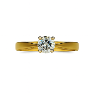 18 KT Yellow Gold Diamond Minimal Ring