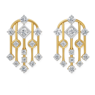 18 KT Gold Diamond Dangle Earrings