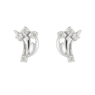 18 KT White Gold Diamond Earrings