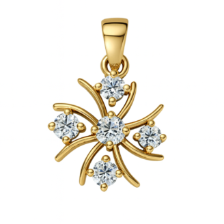 18 KT Gold Diamond Elegant Floral Pendant