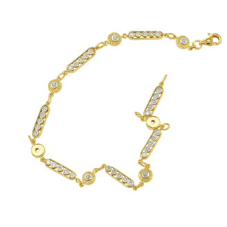 18 KT Gold Contemporary Diamond Link Bracelet