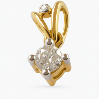 18 KT Gold Diamond Solitaire Pendant