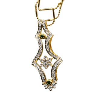 18 KT Gold Diamond Designer Pendant Chain