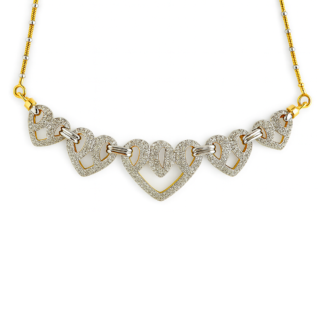 18 KT Gold Sparkling Heart Diamond Necklace