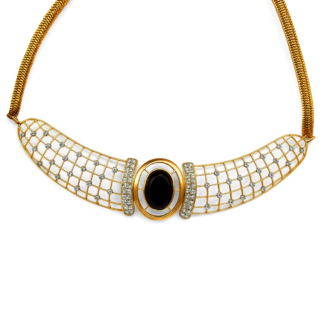 18 KT Gold Signature Onyx Diamond Necklace