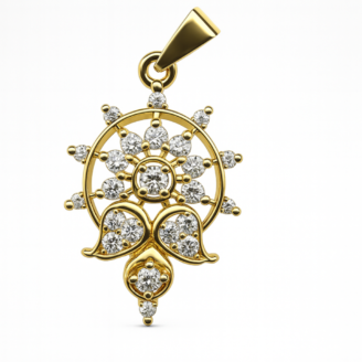 18 KT Gold Diamond Elegant Pendant